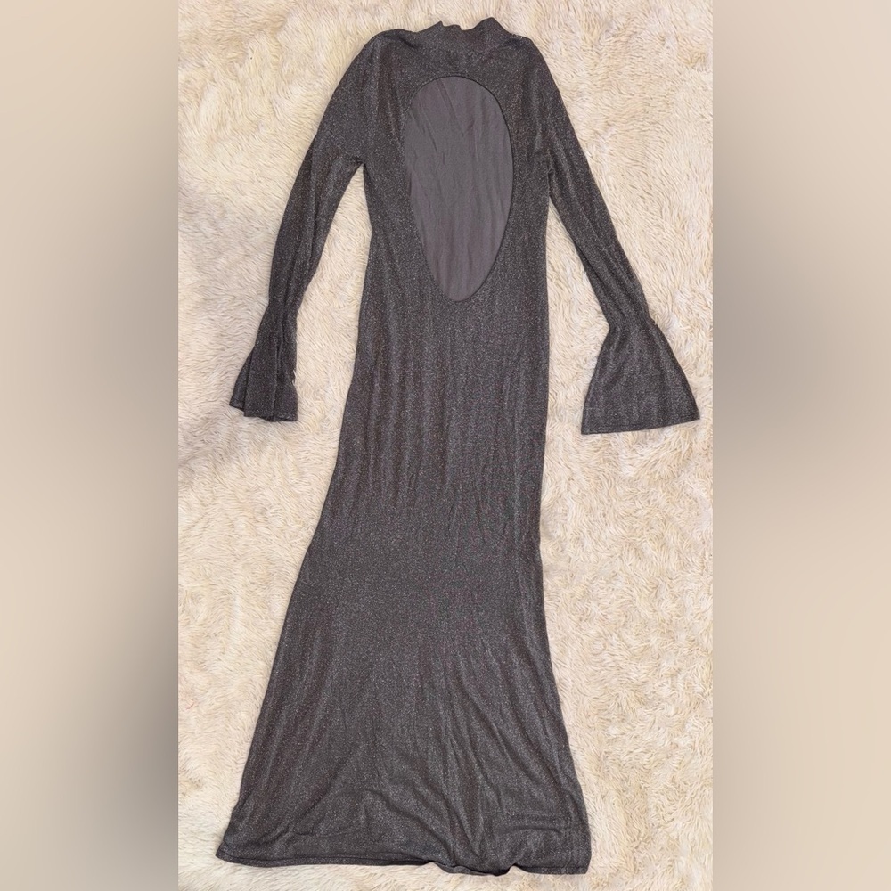 NWOT House of CB Sancha Open Back Long Sleeve Semisheer BodyCon Maxi Dress sz L - Picture 3 of 7